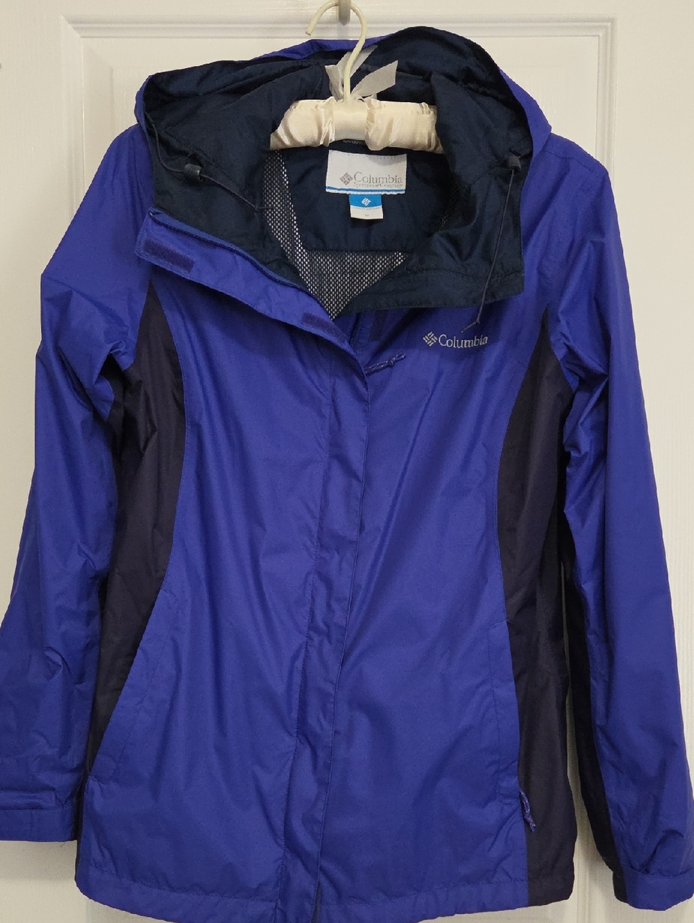 Columbia Royal Blue and Dark Navy Waterproof Hooded Jacket